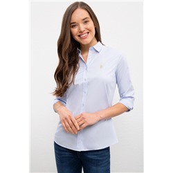 Kadın Açık Mavi Uzun Kollu Basic Gömlek