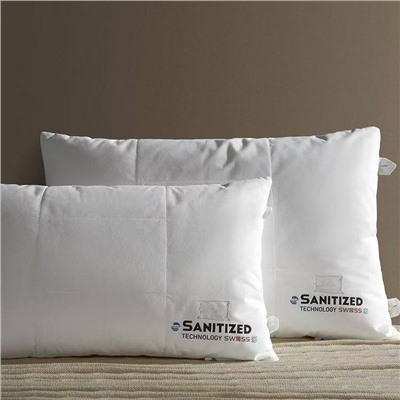 Антибактериальная подушка из Швейцарии🇨🇭128 ю.  Чехол съемный Размер:50-70см(1шт) Ткань: 100%хлопок  Наполнитель: 100% Антибактериальная Фибра