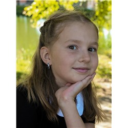 Серьги детские из серебра с эмалью и фианитами родированные - Кошки (подвижный хвостик) 925 пробы 2313036