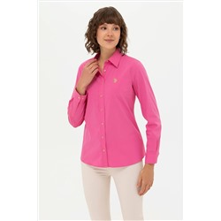 Kadın Pembe Uzun Kollu Basic Gömlek