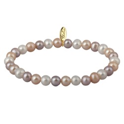 Браслет (жемчуг розовый микс 7-8мм; покрытие золото), Есть комплект