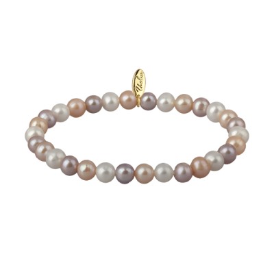 Браслет (жемчуг розовый микс 7-8мм; покрытие золото), Есть комплект