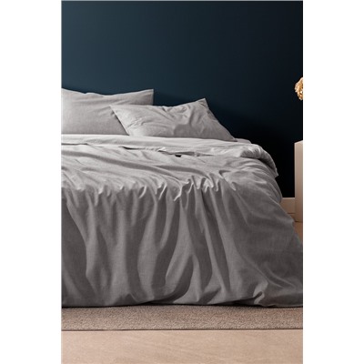 Delrico King Size Pamuklu Baskılı Nevresim Takımı - Gri