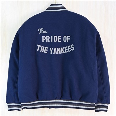 Мужская бейсбольная куртка из искусственной шерсти с вышивкой