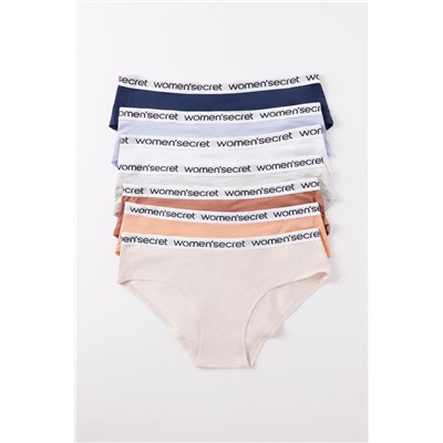 Pack 7 bragas anchas logo