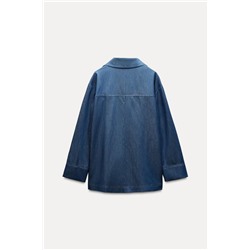 OVERSIZE DENIM-EFFECT BLAZER