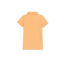 Kız Çocuk Turuncu Basic Polo Yaka Tişört