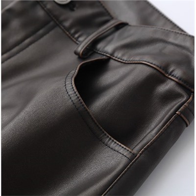 Женские повседневные облегающие кожаные брюки