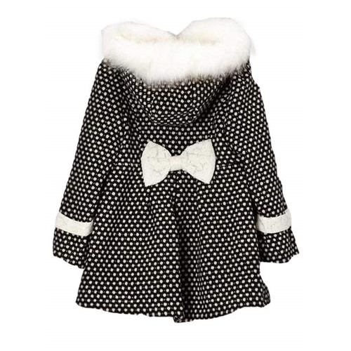 Пальто с капюшоном Black and White Dot Hooded Coat, Size 10-12 years