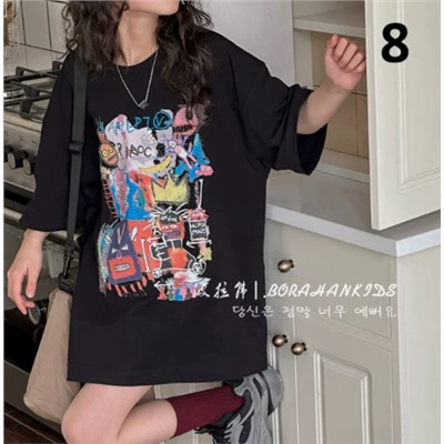 Хлопковые футболки для девочек (90-170) 10 Вариантов принтов