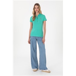 Kadın Mint Basic Polo Yaka Tişört
