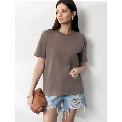 Свободная футболка из премиального хлопка с эластаном