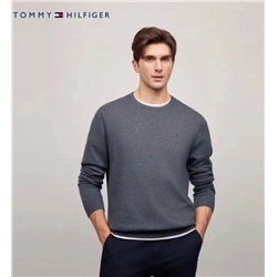 Мужской вязаный свитер с круглым вырезом ТОММИ ХИЛФИГЕ*Р