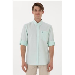 Erkek Mint Regular Fit Cepli Gömlek