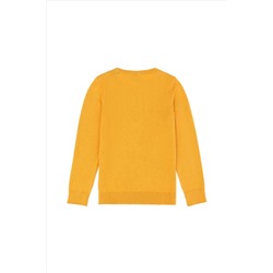 Kız Çocuk Hardal Basic Bisiklet Yaka Kazak