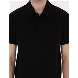 Siyah Slim Fit Polo Yaka Tişört