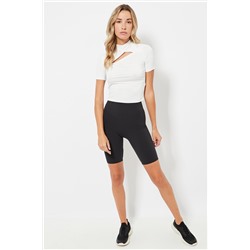 Leggings ciclista de compresión cintura alta - Negro