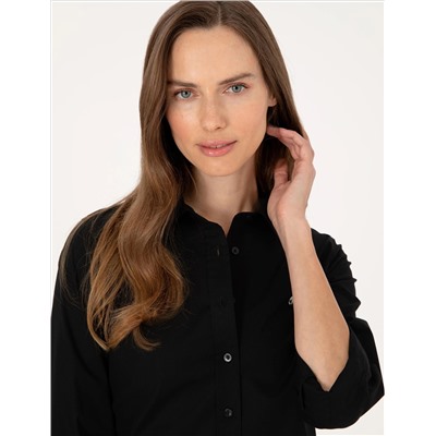 Siyah Slim Fit Uzun Kollu Gömlek