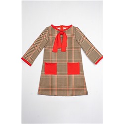 Платье Кэтрин красный\кофе НАТАЛИ #874521