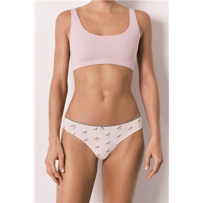 Pack 7 tangas algodón rosa y verde