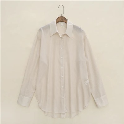 Женская лёгкая свободная рубашка из смесового тенселя, экспорт в Россию ЗОЛЛ*А