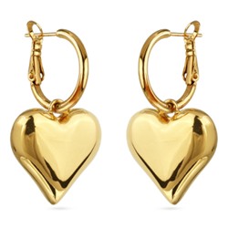 Серьги Сердцебиение (2, 3см; покрытие золото), Есть комплект