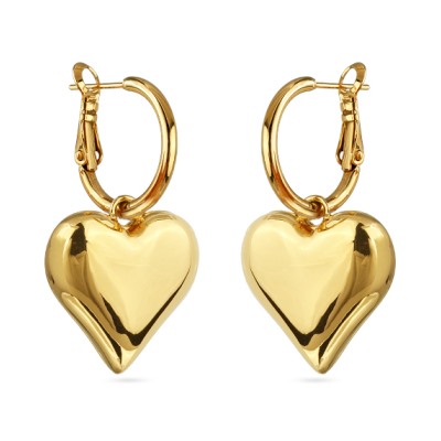 Серьги Сердцебиение (2, 3см; покрытие золото), Есть комплект