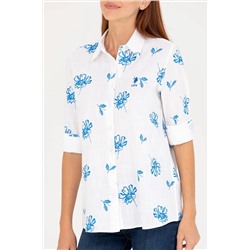 Kadın Saks Uzun Kollu Gömlek