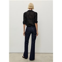 Jeans flare aberturas rinse wash