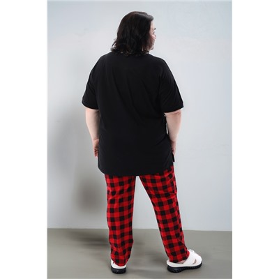 Пижама больших размеров с брюками Мишка