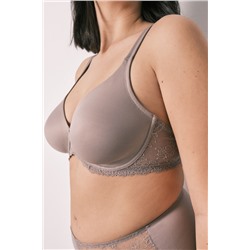 Sujetador reductor microfibra y encaje beige REAL
