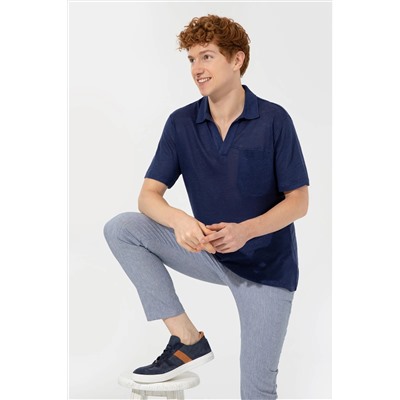 Erkek Lacivert Polo Yaka Tişört