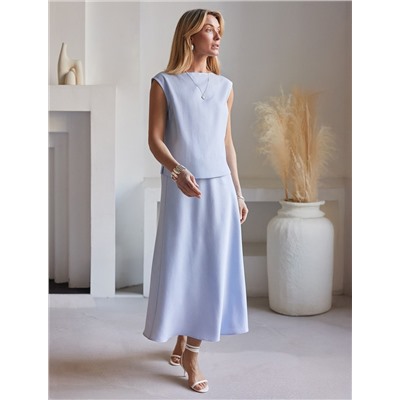 Топ c вырезом лодочка из плотного лиоцелла