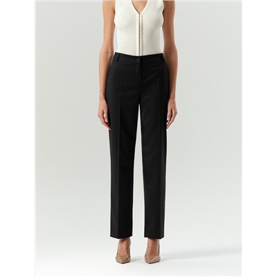 Брюки зауженного кроя из костюмной шерсти, D001/aspect