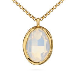 Кулон Грация (кристаллы SW 30х22 белый опал; покрытие золото) 90-95см, Есть комплект