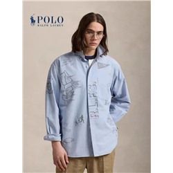 Мужская свободная повседневная рубашка с длинным рукавом РАЛЬ*Ф Л