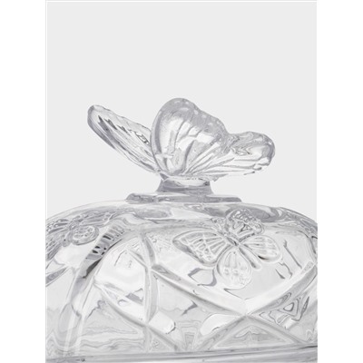Масленка, 17х12 см, стекло, прямоугольная, Бабочка, Butterfly