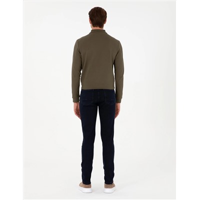 Koyu Lacivert Slim Fit Jean Pantolon