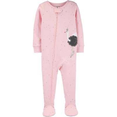 1-Piece Floral Snug Fit Cotton Footie PJs