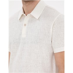 Ekru Slim Fit Polo Yaka Tişört