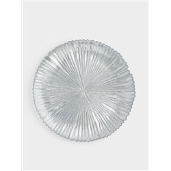 Тарелка обеденная, 28 см, стекло Р, серебристая, Avila