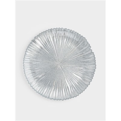 Тарелка обеденная, 28 см, стекло Р, серебристая, Avila
