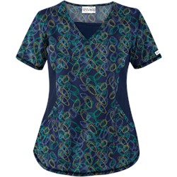 UA Twister Navy Print Scrub Top