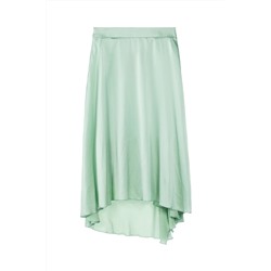 Falda asimétrica de seda Verde