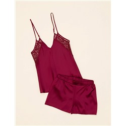 Bordo Saten 6'lı Çeyiz Seti