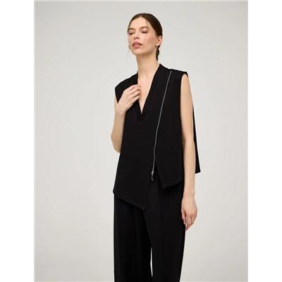 Черный асимметричный жилет