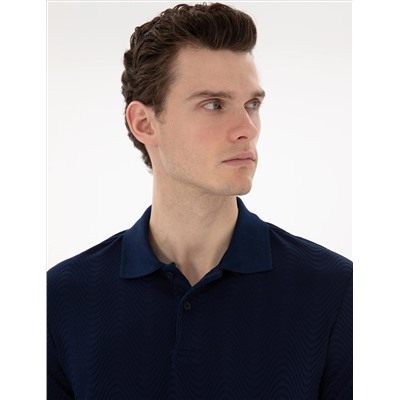 Lacivert Slim Fit Polo Yaka Tişört