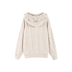 Cárdigan con capucha Beige