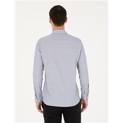 Lacivert Slim Fit Uzun Kollu Gömlek