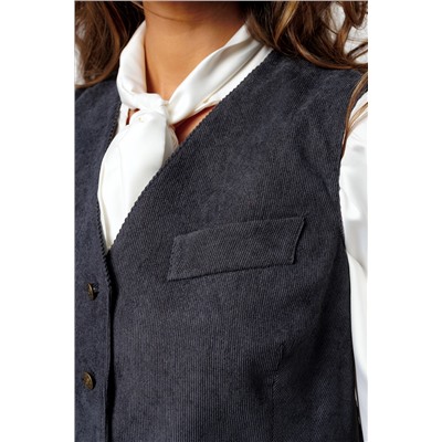 Костюм брючный вельветовый с жилеткой 399GRY